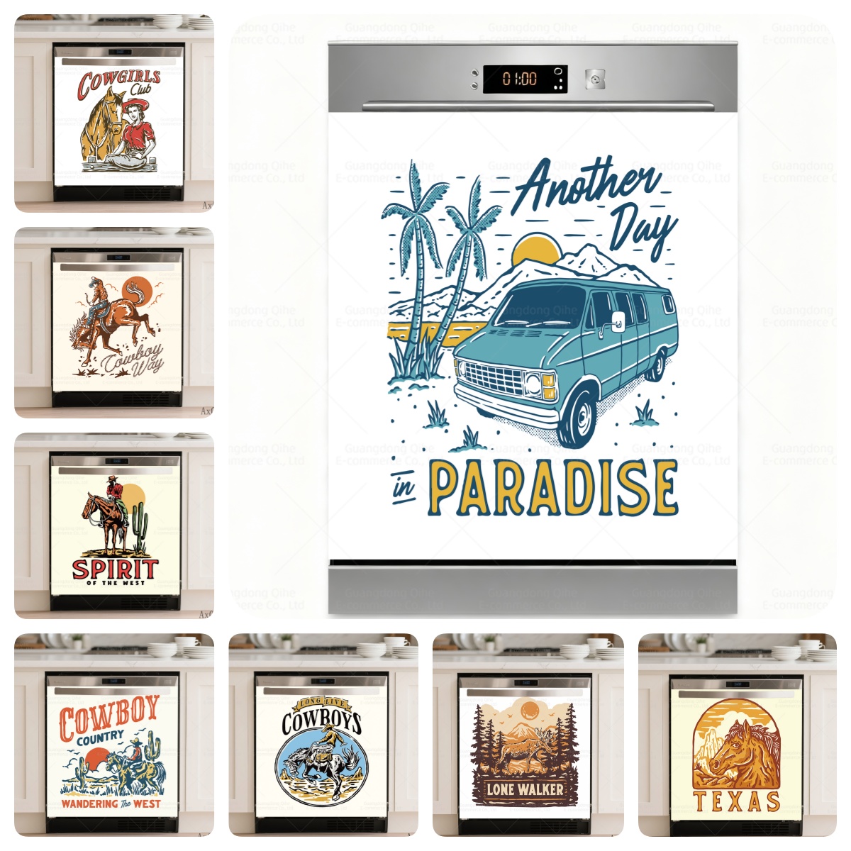 Furniture Paradise & Hardware Ghaziabad - Pegatinas impermeables para lavavajillas Western Cowboy