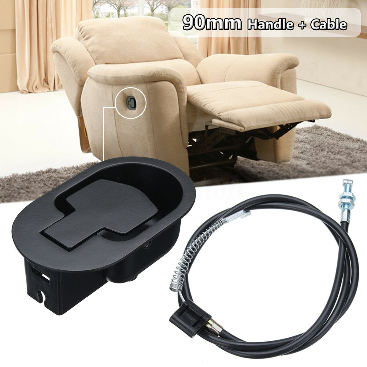 Furniture Hardware Restoration - Tirador de liberación reclinable con Cable,